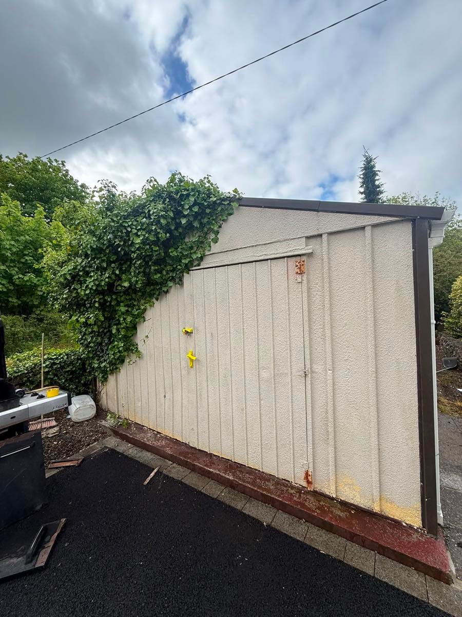 Garage exterior before painting